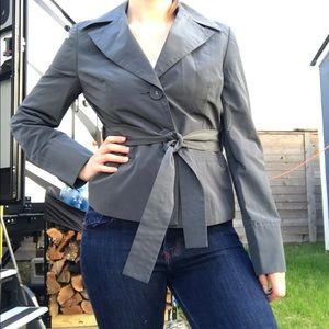 Talbots Metallic Gray Raincoat Blazer ☔️